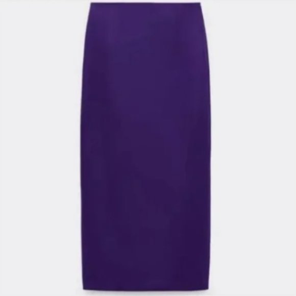 Zara Skirts Zara Purple Slit Midi Skirt Xs Poshmark